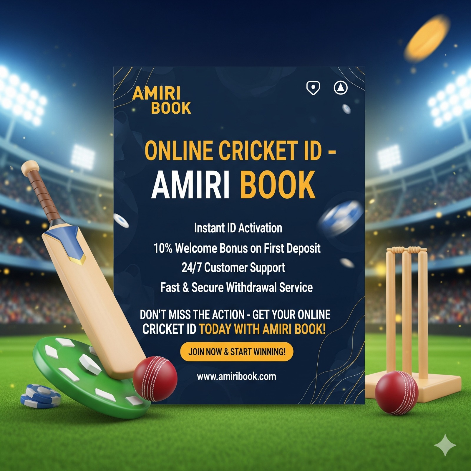 Get Your Online ID Cricket with AmiriBook and Start Winning Today!**